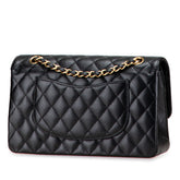 シャネル マトラッセ25 ココマーク ダブルフラップ チェーン ショルダーバッグ ブラック キャビアスキン レディース CHANEL 【中古】